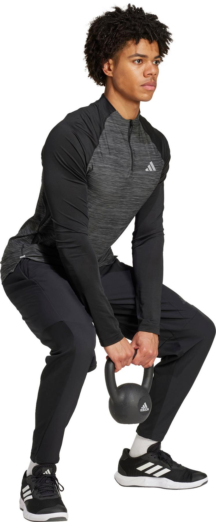 adidas adidas GYM+ 3Streifen Funktionsshirt Herren - black melange - 2 | SportScheck