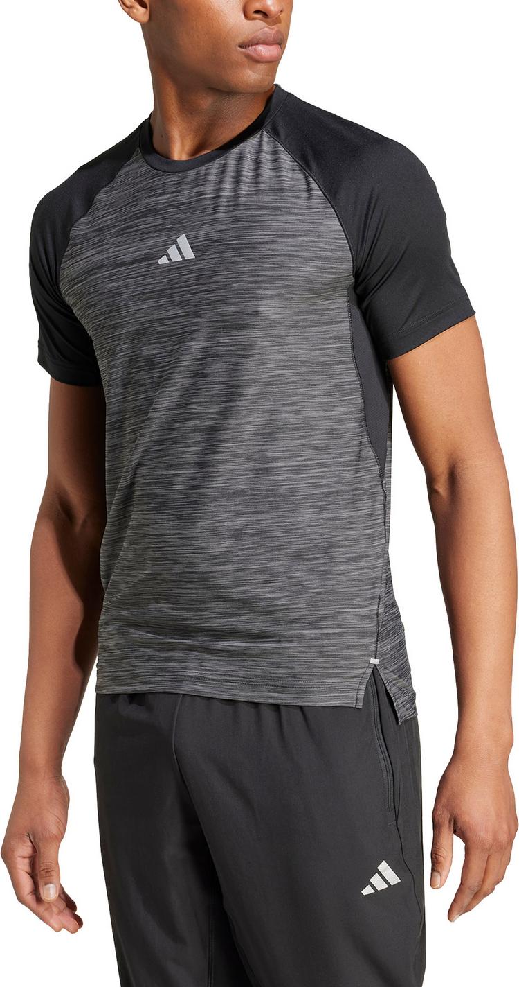 adidas adidas GYM+ 3Streifen Funktionsshirt Herren - black melange - 3 | SportScheck
