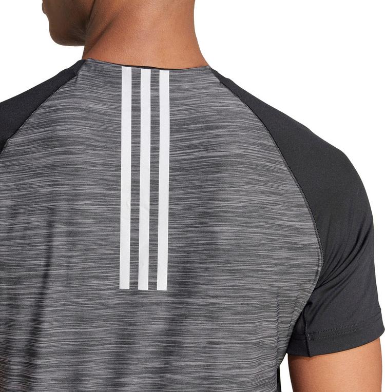 adidas adidas GYM+ 3Streifen Funktionsshirt Herren - black melange - 4 | SportScheck