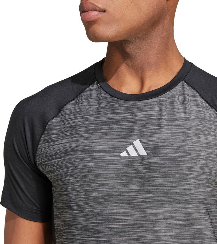 adidas adidas GYM+ 3Streifen Funktionsshirt Herren - black melange - 5 | SportScheck
