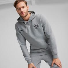 Rückansicht von PUMA Borussia Dortmund Hoodie Herren medium gray heather