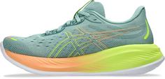 Rückansicht von ASICS GEL-CUMULUS 26 PARIS Laufschuhe Damen light celadon-safety yellow