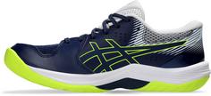 Rückansicht von ASICS BEYOND FF Hallenschuhe Herren blue expanse-safety yellow