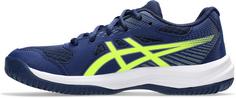 Rückansicht von ASICS UPCOURT 6 GS Hallenschuhe Kinder blue expanse-safety yellow