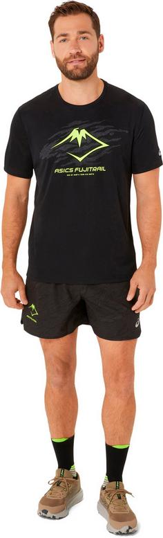 Rückansicht von ASICS FUJITRAIL Funktionsshirt Herren performance black-carbon-safety yellow