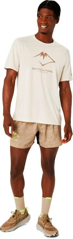 Rückansicht von ASICS FUJITRAIL Funktionsshirt Herren oatmeal-feather grey-pepper