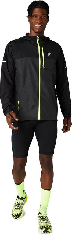 Rückansicht von ASICS FUJITRAIL Laufjacke Herren performance black performance black aop