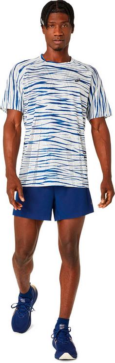 Rückansicht von ASICS METARUN SHIBORI Funktionsshirt Herren birch blue expanse