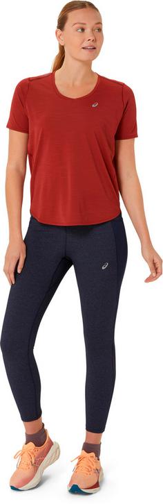 Rückansicht von ASICS ROAD Funktionsshirt Damen deep red