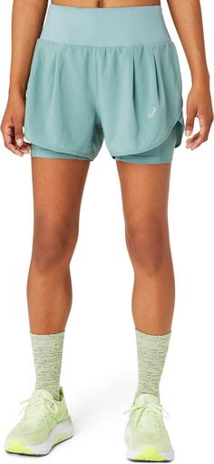 Rückansicht von ASICS ROAD Funktionsshorts Damen celadon