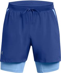 Under Armour UA LAUNCH 5 2IN1 Laufshorts Herren tech blue horizon blue reflective