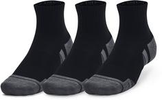 Under Armour Performance 3p Quarter Sportsocken black-black-pitch gray