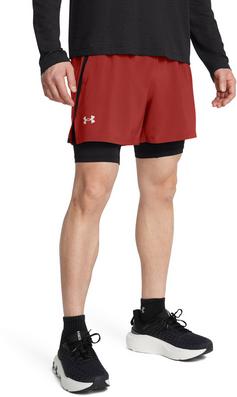 Rückansicht von Under Armour UA LAUNCH 5 2IN1 Laufshorts Herren red-reflective