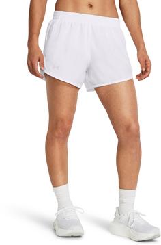 Rückansicht von Under Armour Fly By 3 Laufshorts Damen white white reflective