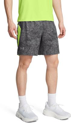 Rückansicht von Under Armour LAUNCH PRO 7 Laufshorts Herren castlerock morph green reflective