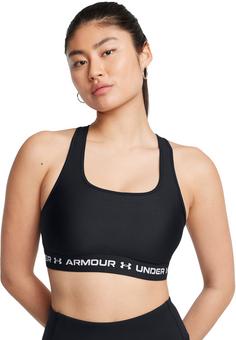 Rückansicht von Under Armour CROSSBACK MID BRA Sport-BH Damen black
