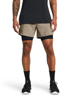 Rückansicht von Under Armour Peak Funktionsshorts Herren timberwolf taupe