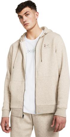 Rückansicht von Under Armour Essential Kapuzenjacke Herren timberwolf taupe light hthr