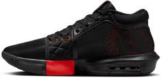 Rückansicht von Nike LEBRON WITNESS VIII Basketballschuhe Herren black-white-university red