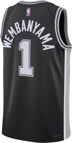 Rückansicht von Nike SAN ANTONIO SPURS Basketballtrikot Herren BLACK-WEMBANYAMA VICT