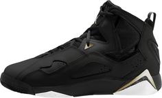 Rückansicht von Nike Jordan True Flight Basketballschuhe Herren black-metallic gold-white