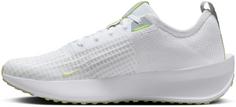 Rückansicht von Nike INTERACT RUN Laufschuhe Damen white-life lime-vast grey-black