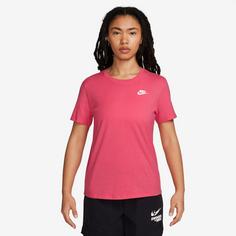 Rückansicht von Nike Club Essentials T-Shirt Damen aster pink-white