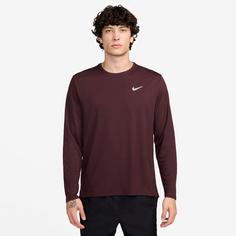 Rückansicht von Nike DF UV MILER Funktionsshirt Herren burgundy crush-reflective silv