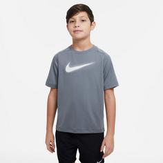 Rückansicht von Nike Dri-FIT Multi Funktionsshirt Kinder smoke grey-white