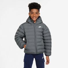 Rückansicht von Nike NSW Steppjacke Kinder smoke grey-smoke grey-white