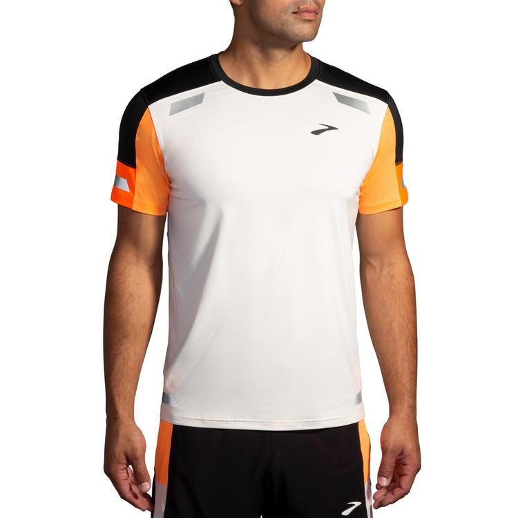 Brooks Brooks Run Visible Funktionsshirt Herren - ecru-fluoro flash-black - 0 | SportScheck