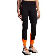 Rückansicht von Brooks Run Visible Lauftights Damen black-fluoro flash