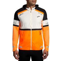 Rückansicht von Brooks Run Visible Laufjacke Herren ecru-fluoro flash-black