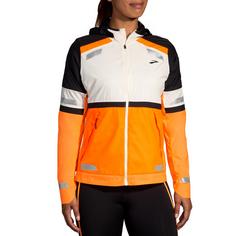 Rückansicht von Brooks Run Visible Laufjacke Damen ecru-fluoro flash-black