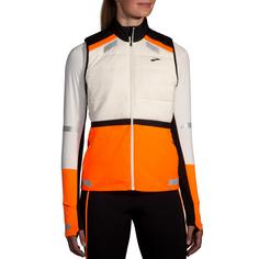 Rückansicht von Brooks Run Visible Insulated Laufweste Damen ecru-fluoro flash-black