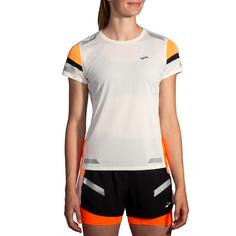 Rückansicht von Brooks Run Visible Funktionsshirt Damen ecru-fluoro flash-black