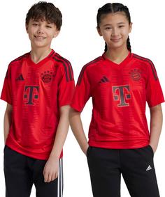 Rückansicht von adidas FC Bayern München 24-25 Heim Fußballtrikot Kinder red