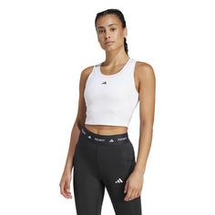 Rückansicht von adidas Croptop Damen white