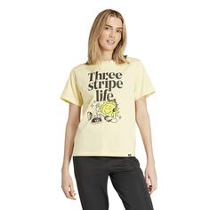 Rückansicht von adidas Positive T-Shirt Damen almost yellow