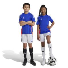Rückansicht von adidas Tiro24 Fußballshorts Kinder white-lucid blue-app solar red