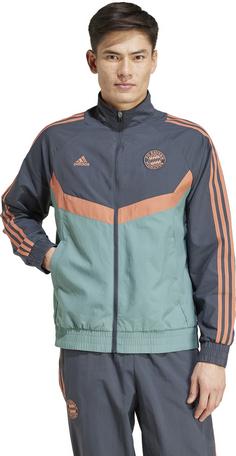 Rückansicht von adidas FC Bayern München Trainingsjacke Herren dark grey-hazy emerald