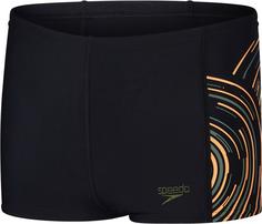 SPEEDO Plastisol Placement Kastenbadehose Kinder black-nectarine-country green
