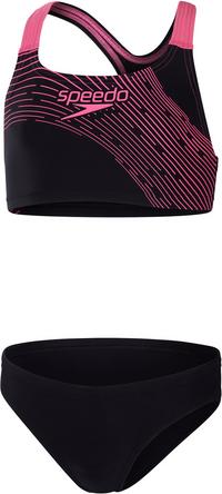 SPEEDO Medley Logo Bikini Set M&auml;dchen - black-fandango pink