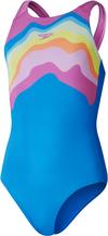 SPEEDO Printed Pulseback Badeanzug M&auml;dchen - punch blue