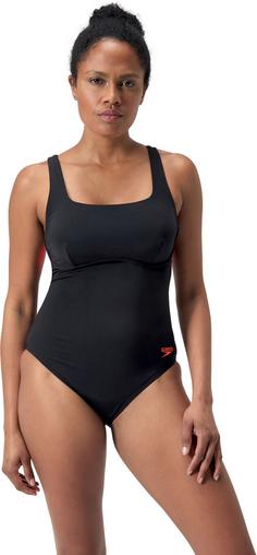 Rückansicht von SPEEDO Flex Band Badeanzug Damen black-siren red