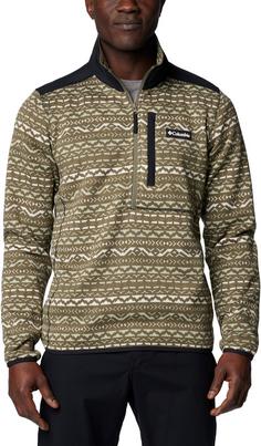 Rückansicht von Columbia Sweater Weather II Fleecejacke Herren stone green madras multi