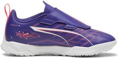 Rückansicht von PUMA ULTRA 5 PLAY V TT Jr Fußballschuhe Kinder lapis lazuli-puma white-sunset glow