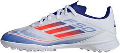 Rückansicht von adidas F50 LEAGUE TF J Fußballschuhe Kinder ftwr white-solar red-lucid blue