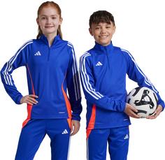 Rückansicht von adidas Tiro24 Funktionsshirt Kinder lucid blue-white-app solar red