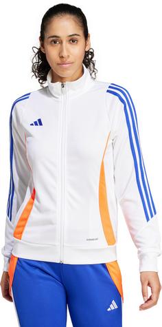 Rückansicht von adidas Tiro24 Trainingsjacke Damen white-app solar red-lucid blue